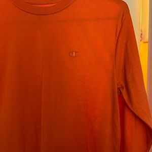 Kids Orange Champion LS tshirt. Size Medium